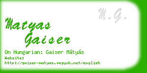 matyas gaiser business card